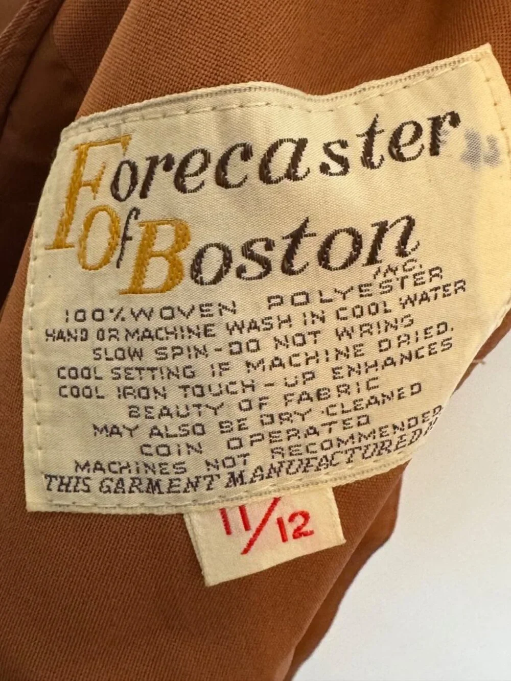 Forecaster Of Boston Womens Brown Belted Trench Coat Size 11/12 Polyester Made I - Picture 4 of 8